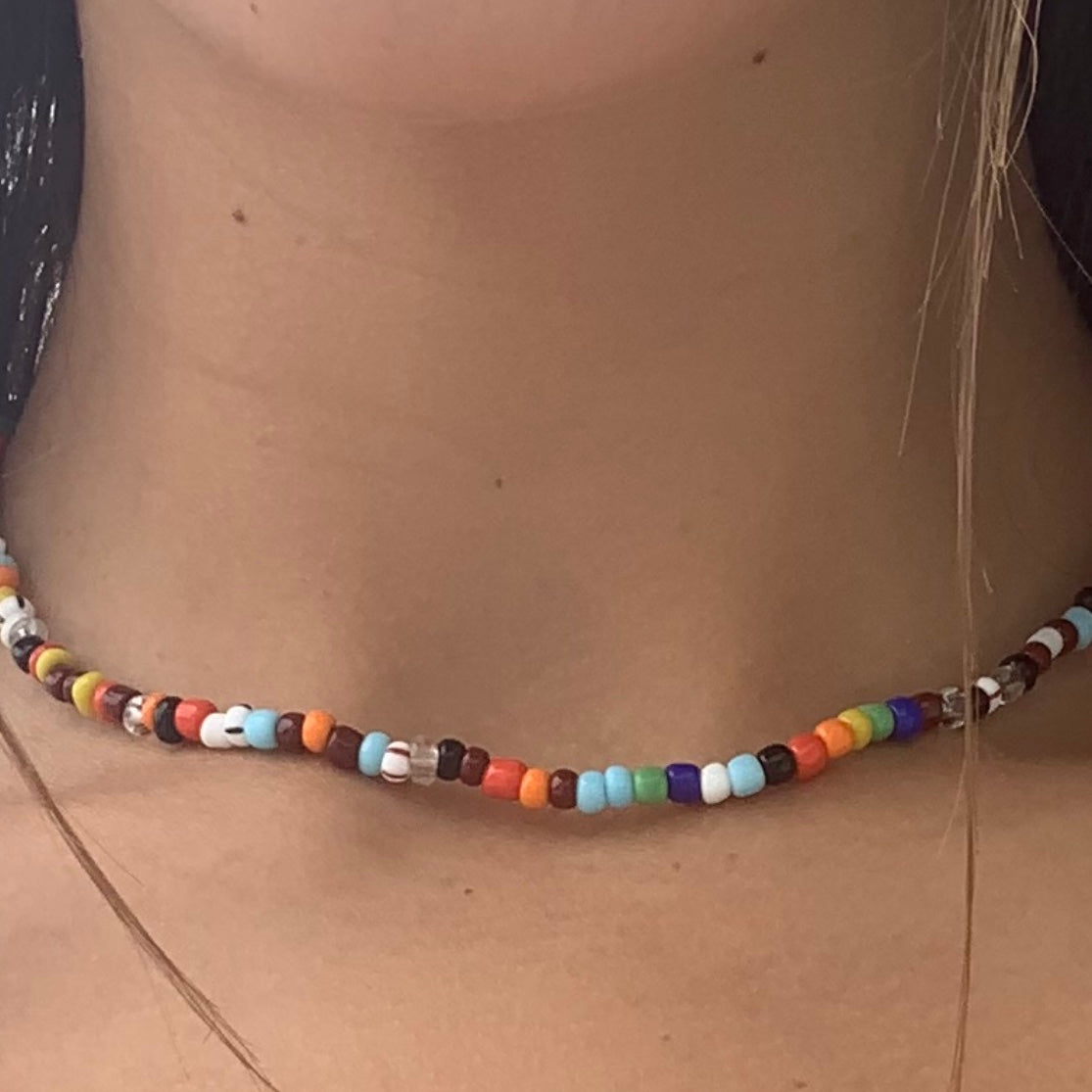 rainbow beaded necklace