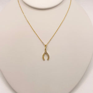 diamond wishbone necklace