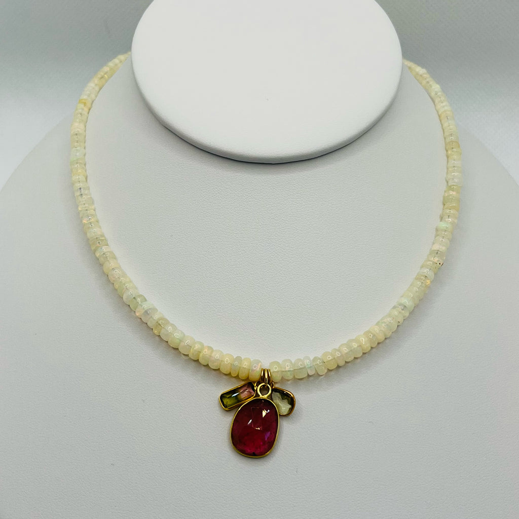 opal beaded necklace