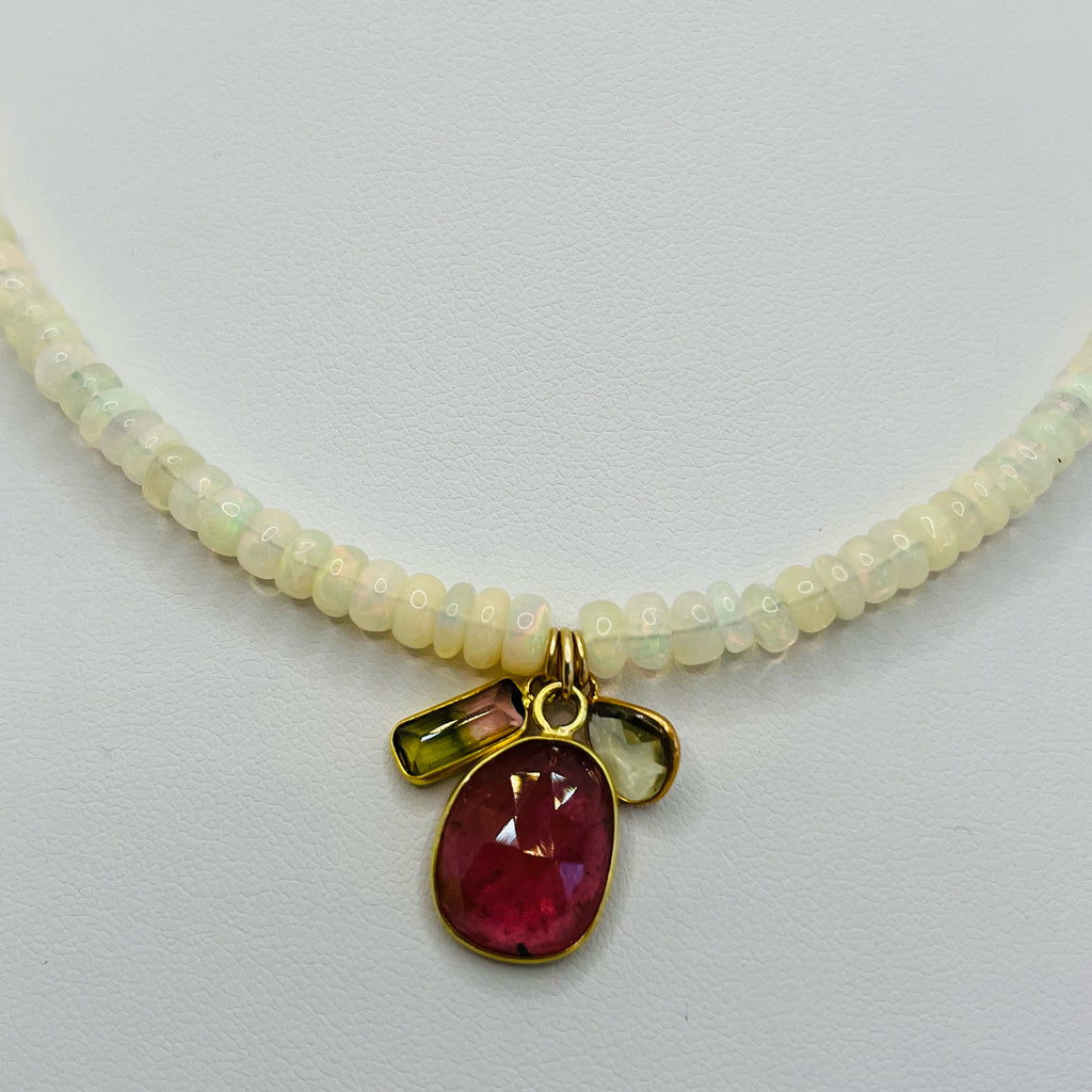 opal beaded necklace