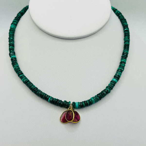 malachite beaded necklace