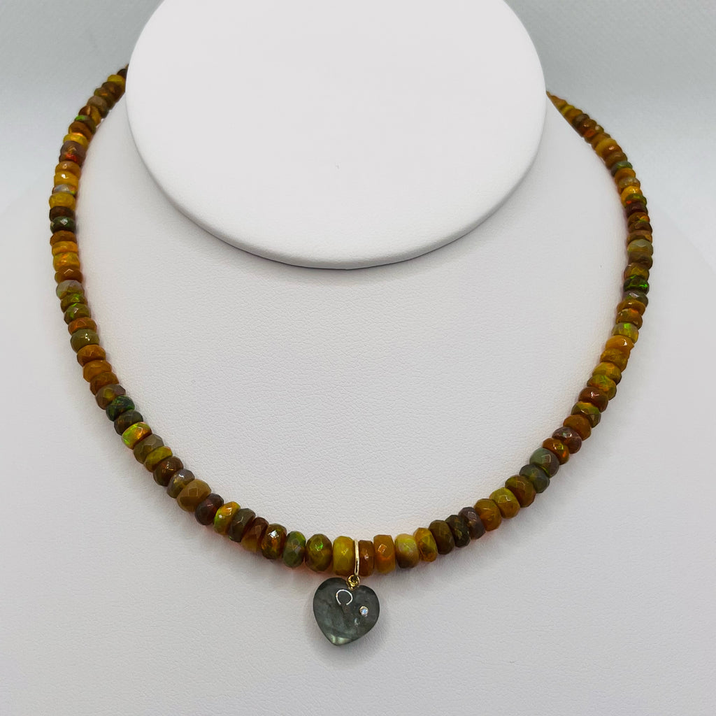 opal beaded necklace