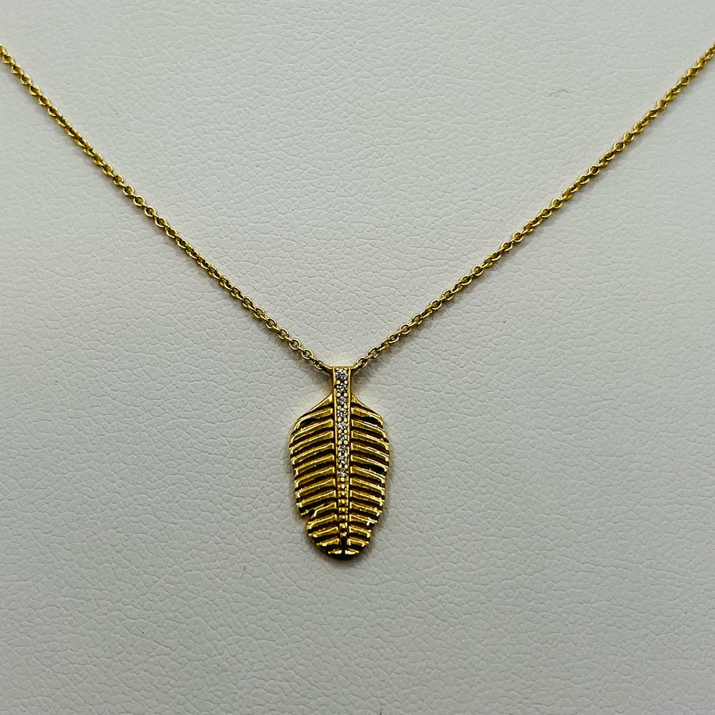 diamond and gold feather