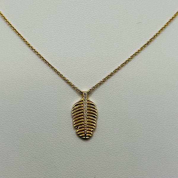 diamond and gold feather