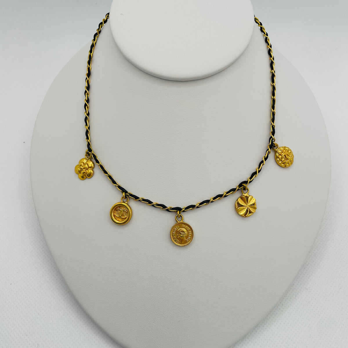 Sold at Auction: Vintage Chanel Heart Padlock Skeleton Key Necklace