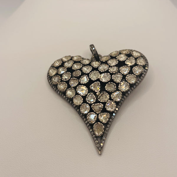 vintage diamond heart charm