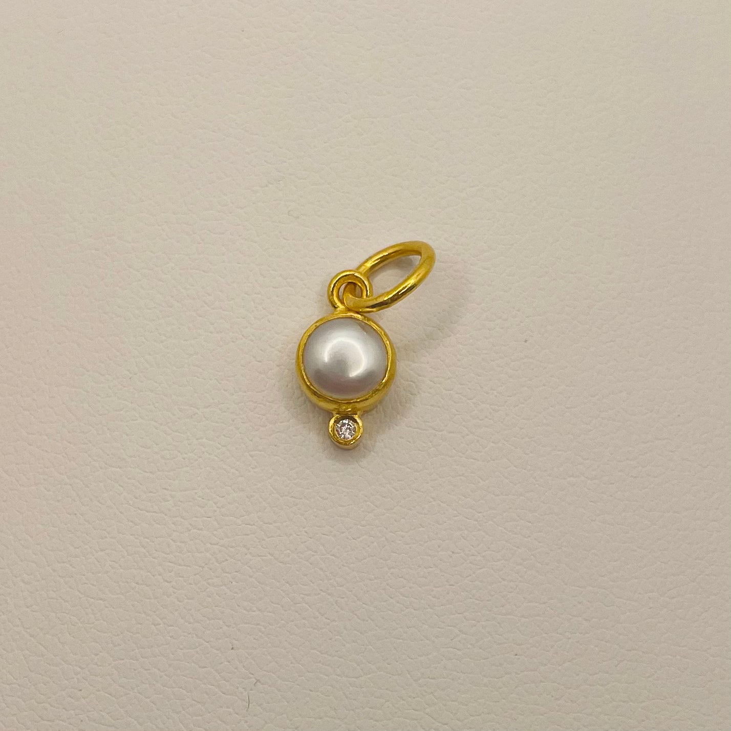 vintage pearl and diamond charm