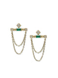 Cléo Emerald Bar Chain Earrings