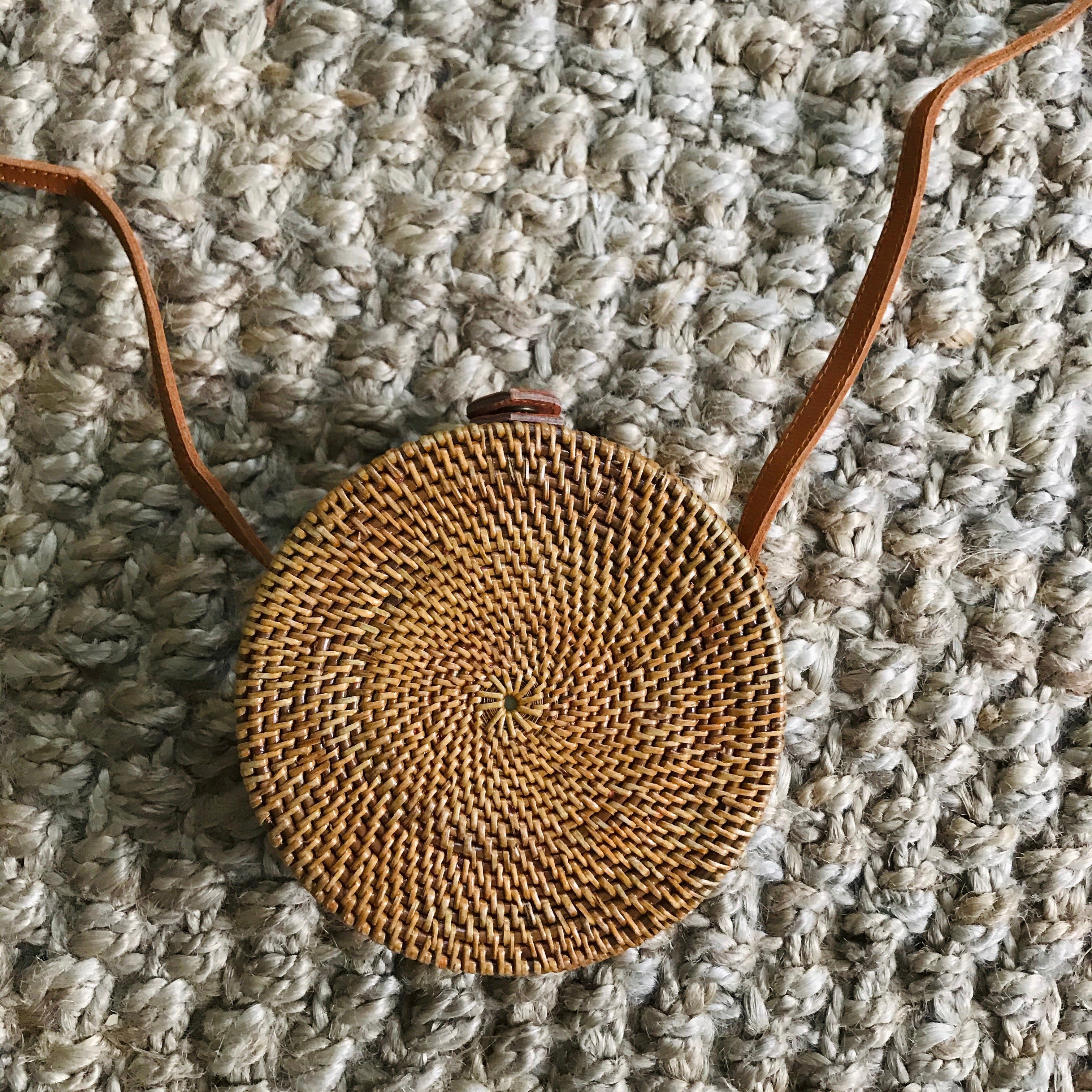 rattan cross body bag