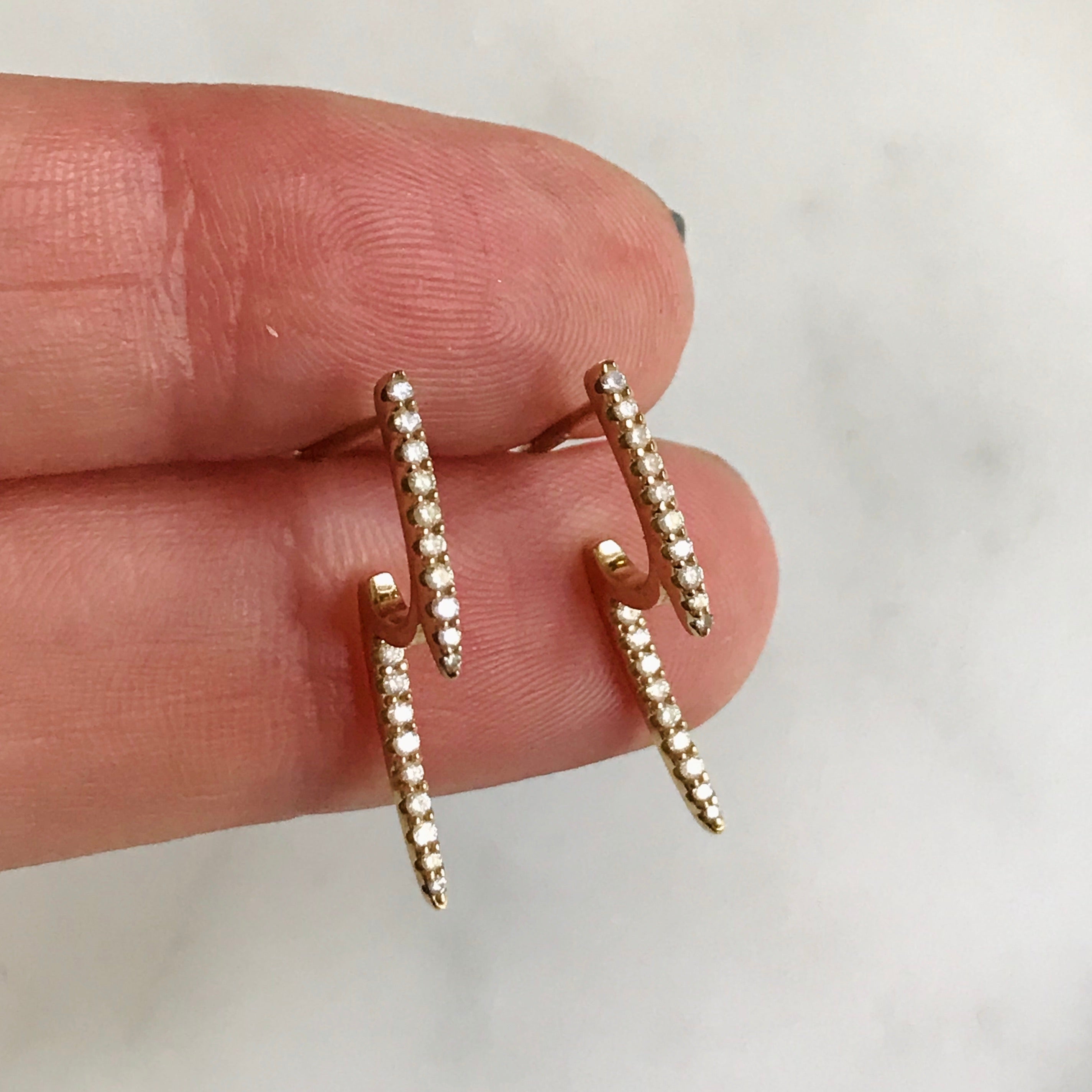 diamond step ladder earrings