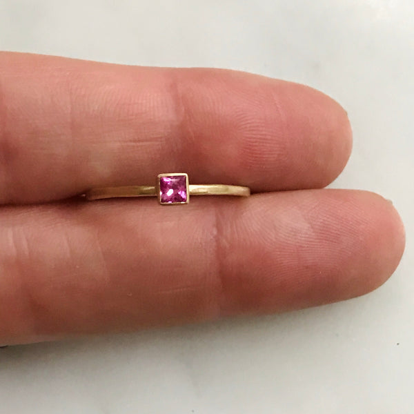 14k confetti stacking rings