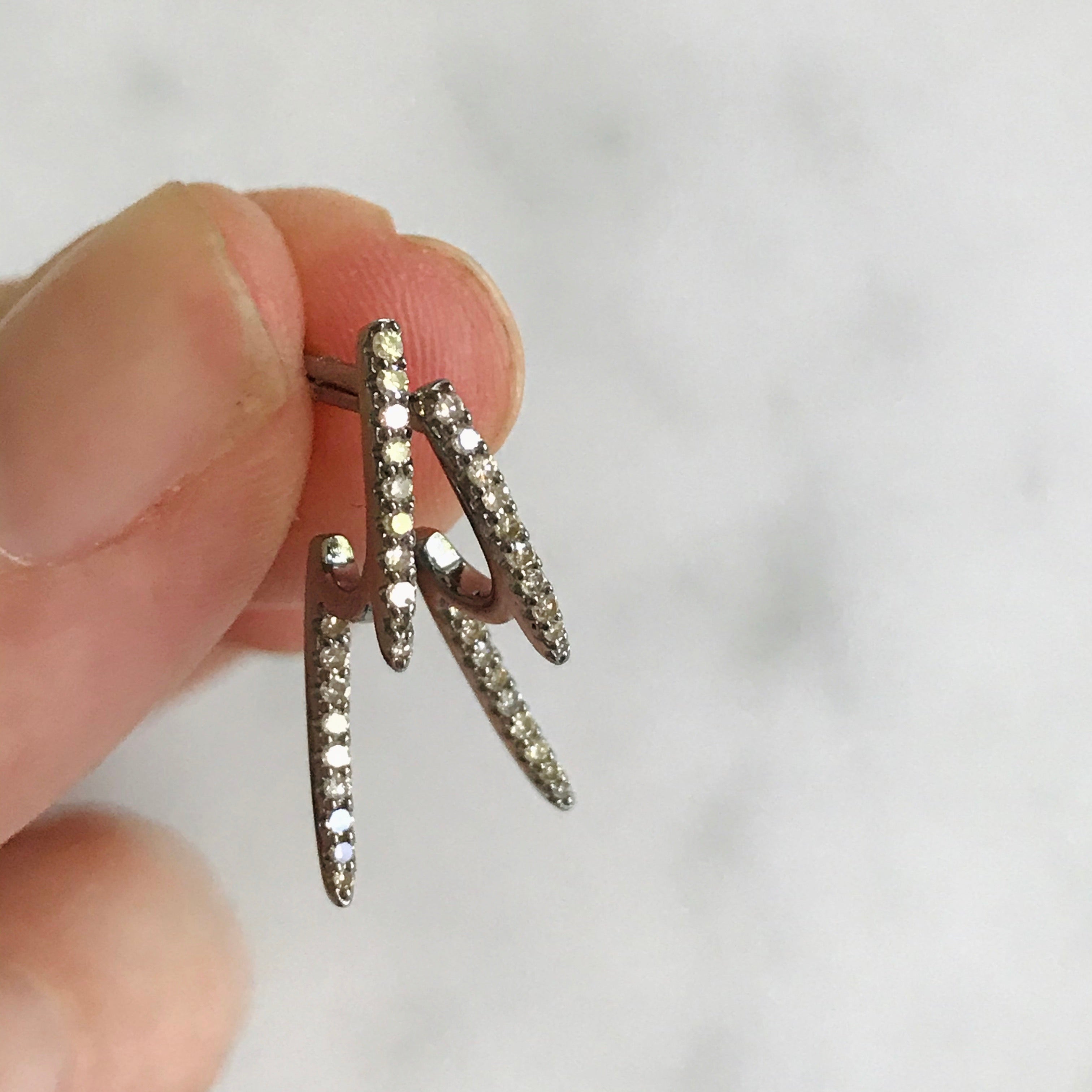 diamond step ladder earrings