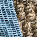 cotton mesh bag with wooden beaded handle