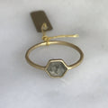 salt + pepper diamond bezel 18k stop sign