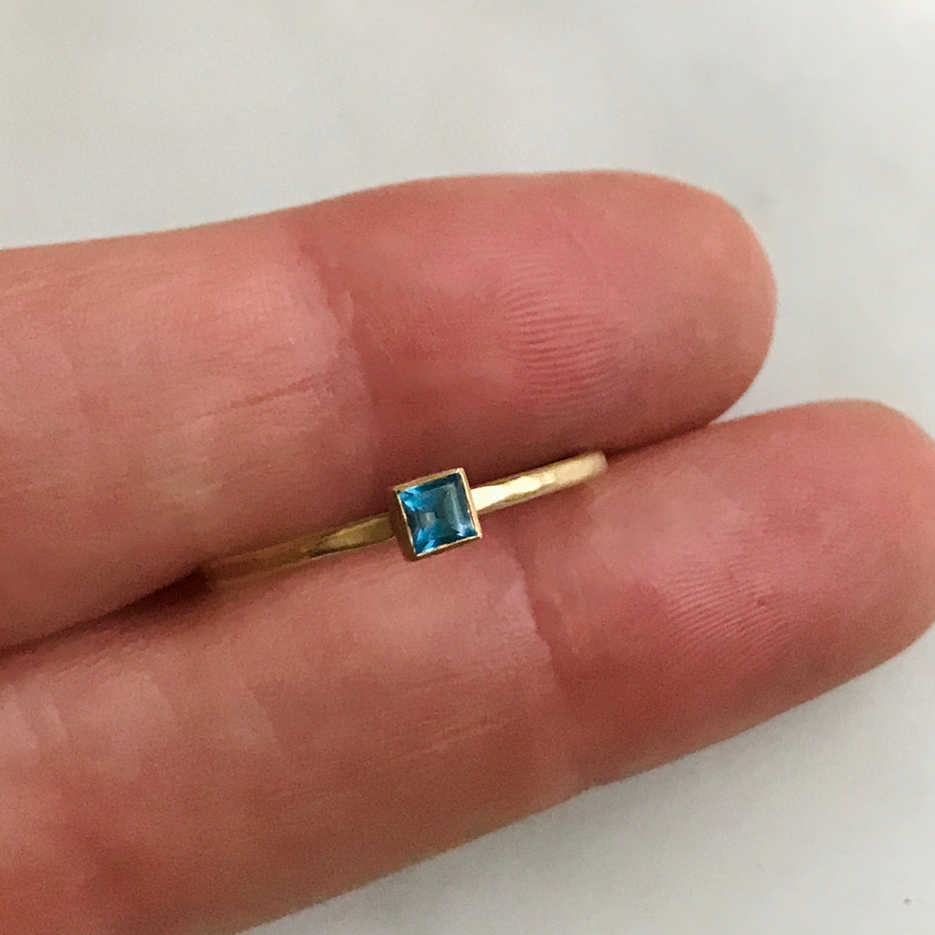 14k confetti stacking rings