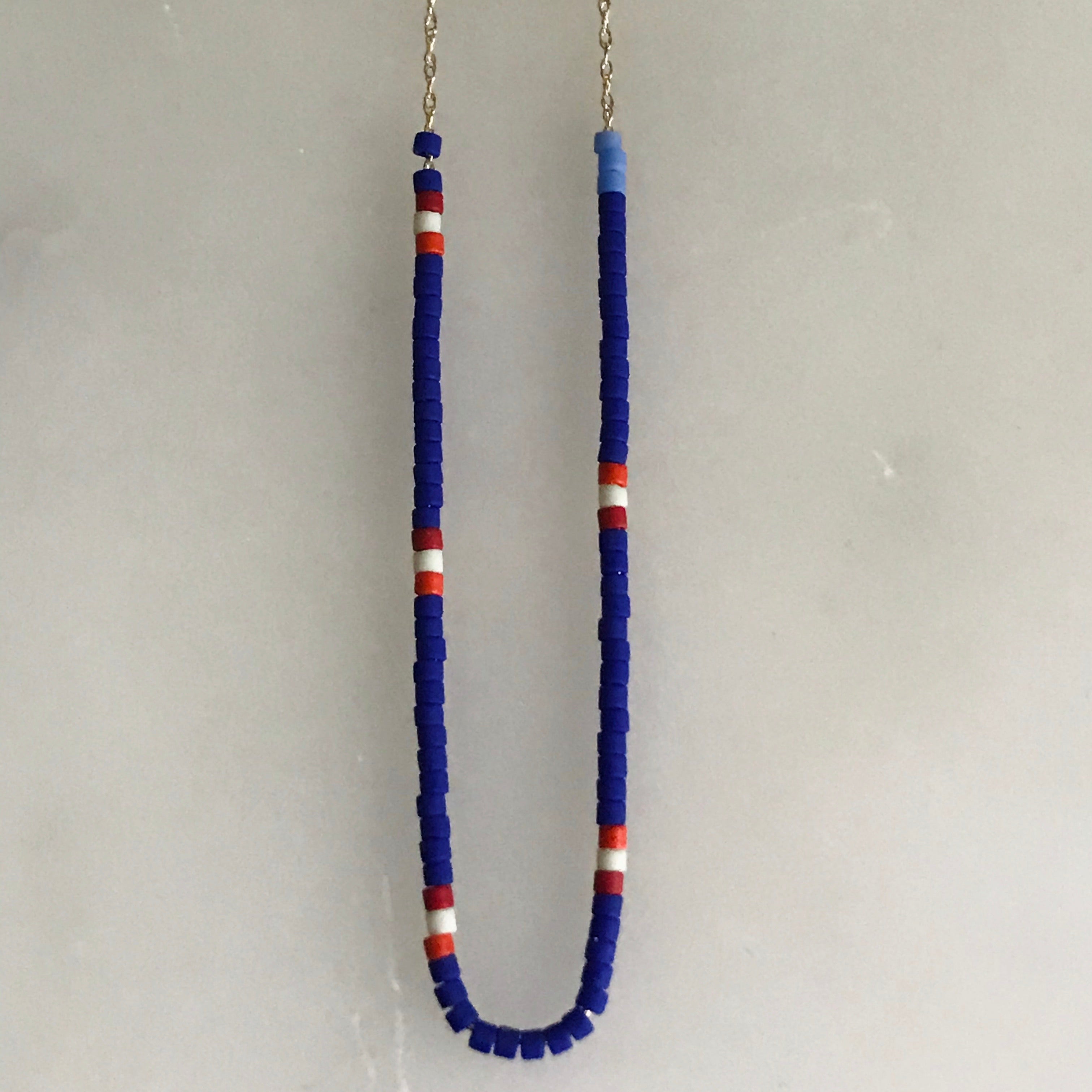micro bead necklace on 14k gold chain