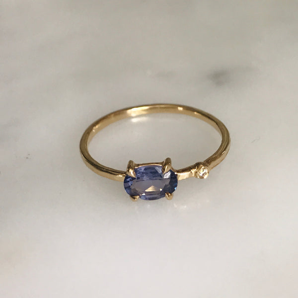 lavender spinel diamond wink ring 14k