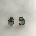 deep green tourmaline 14k studs