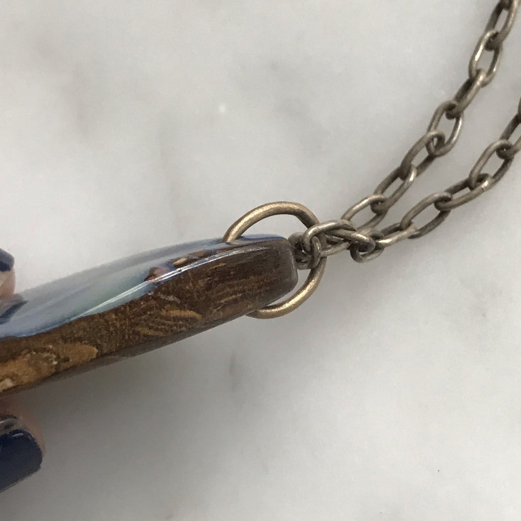 huge australian boulder opal on silver + 14k gold