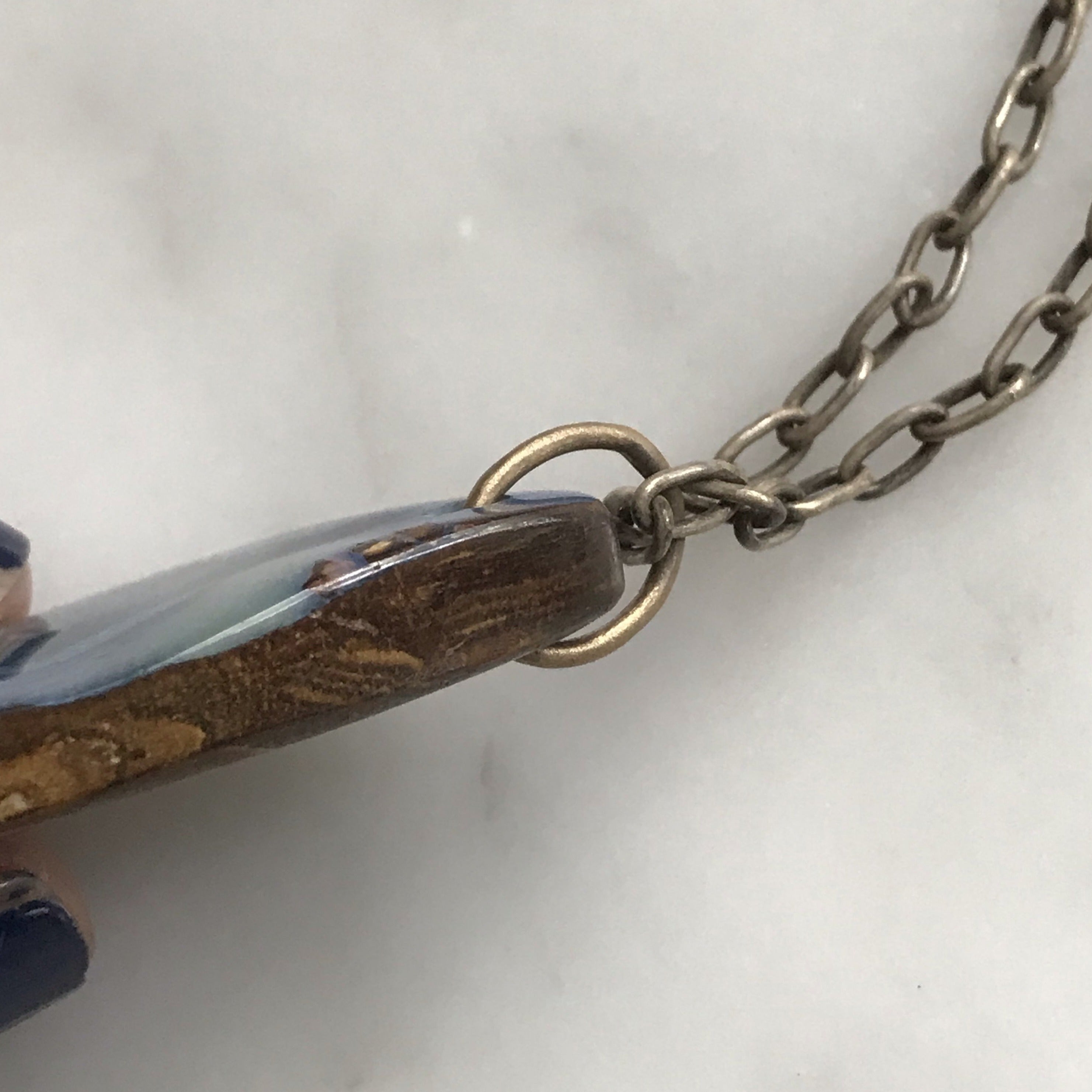 huge australian boulder opal on silver + 14k gold