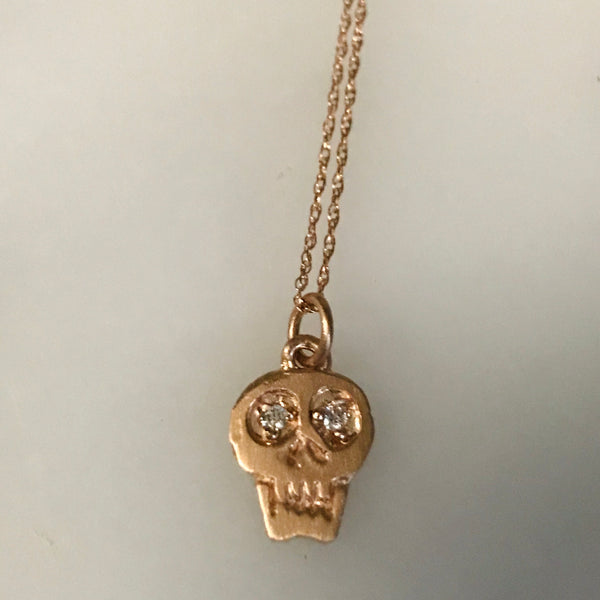 14k gold skull necklace