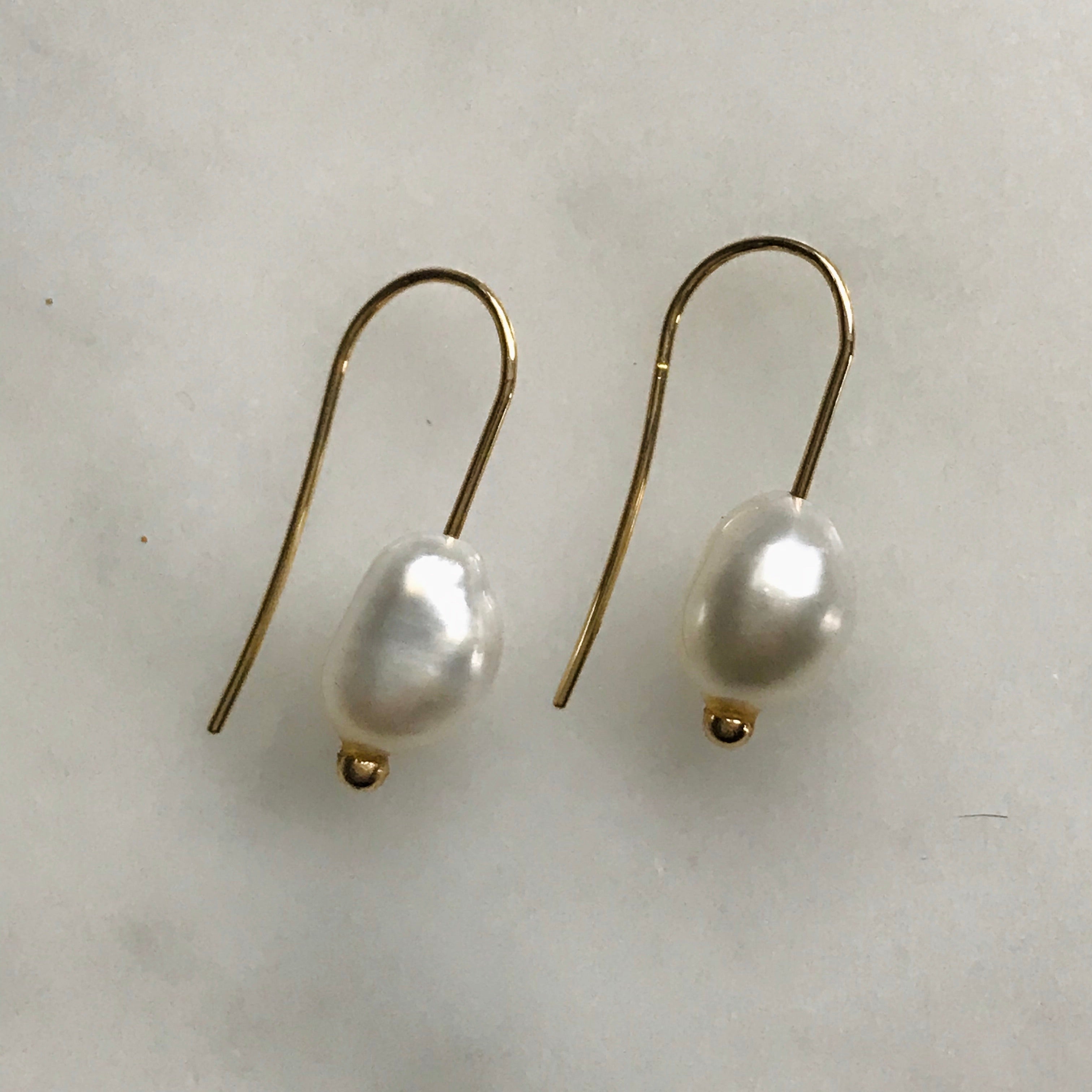 south sea keshi pearl 14k shepherds earrings