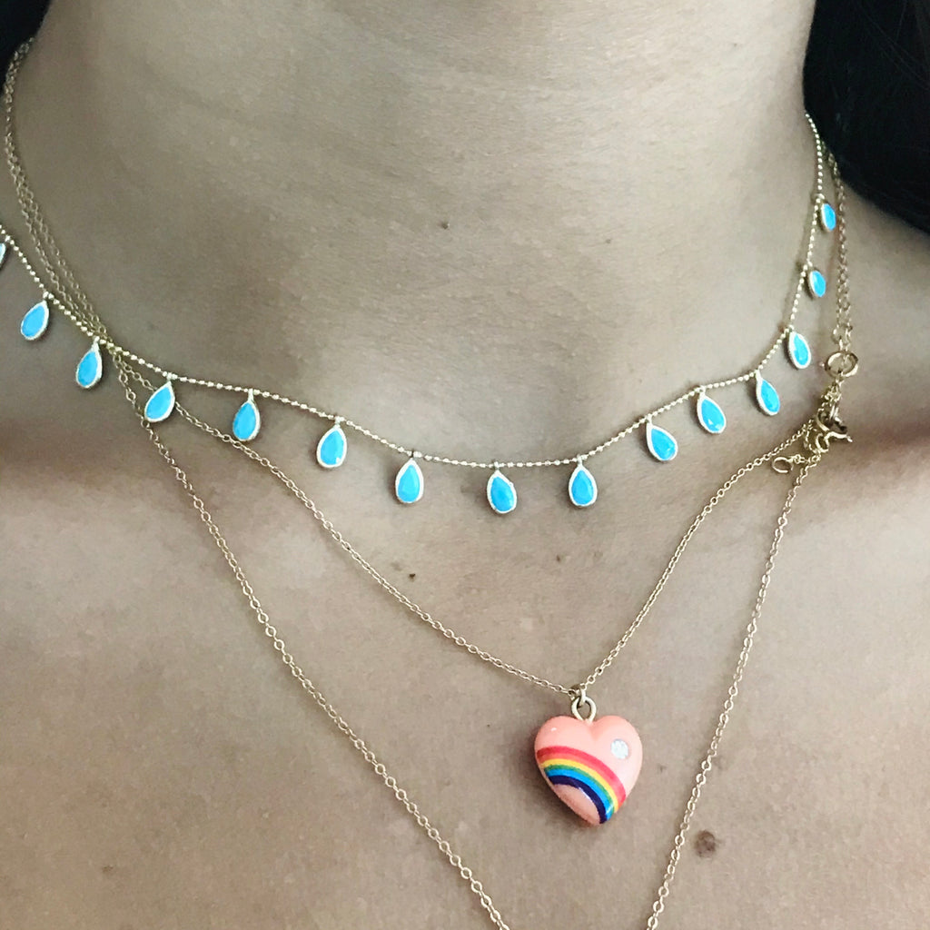 turquoise drops necklace