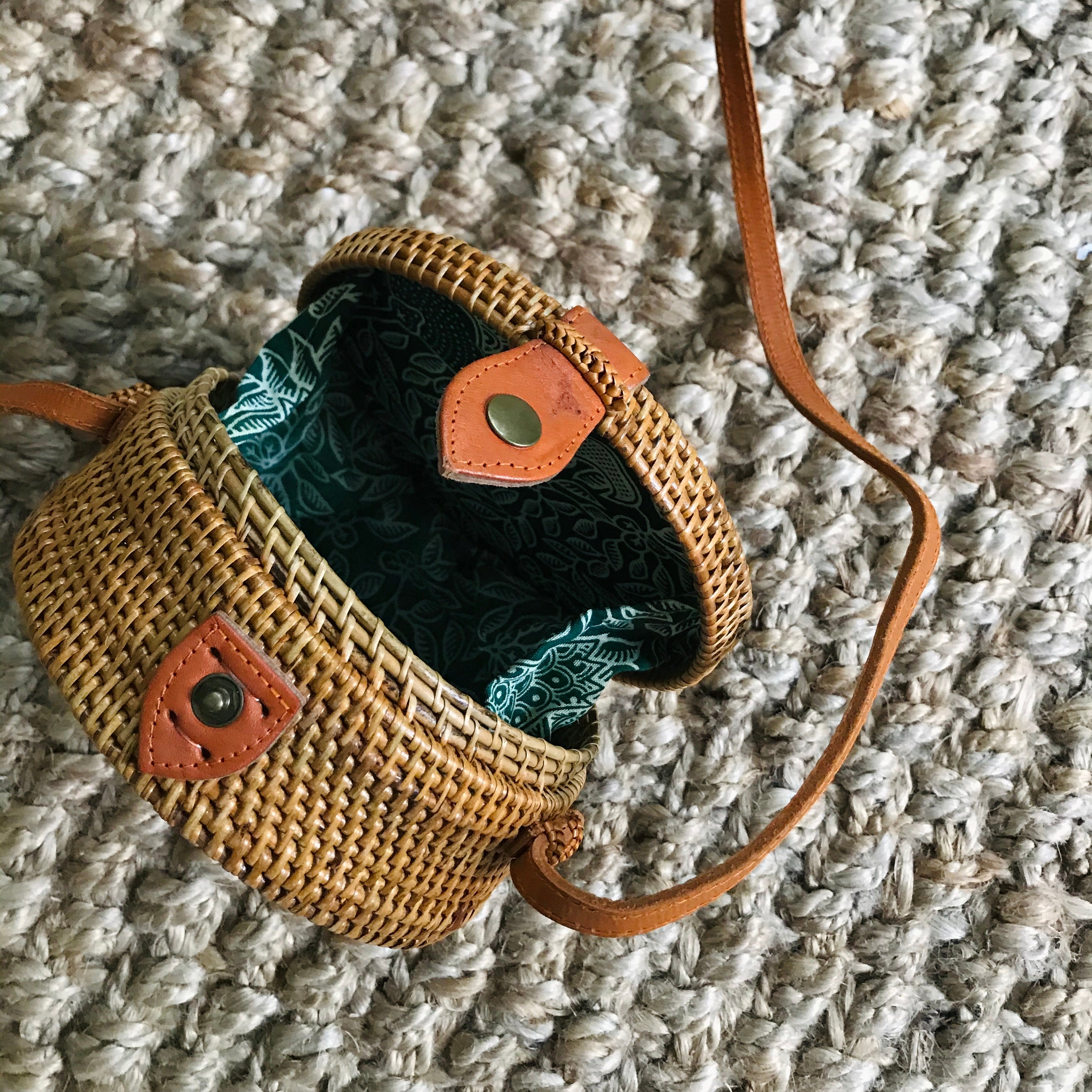 rattan cross body bag