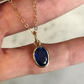 kyanite set in 14k on an 18” chain