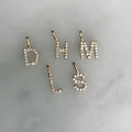 14k gold pavé initial charms