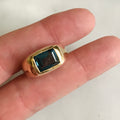 london blue topaz ring set in 14k gold. size 7