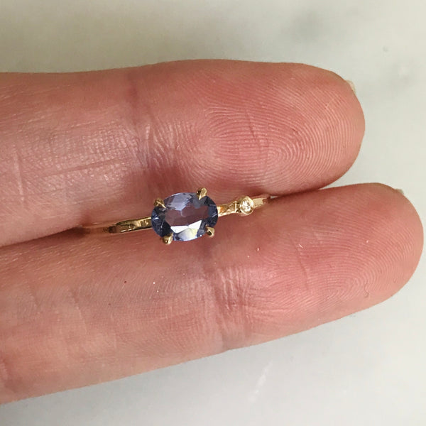 lavender spinel diamond wink ring 14k