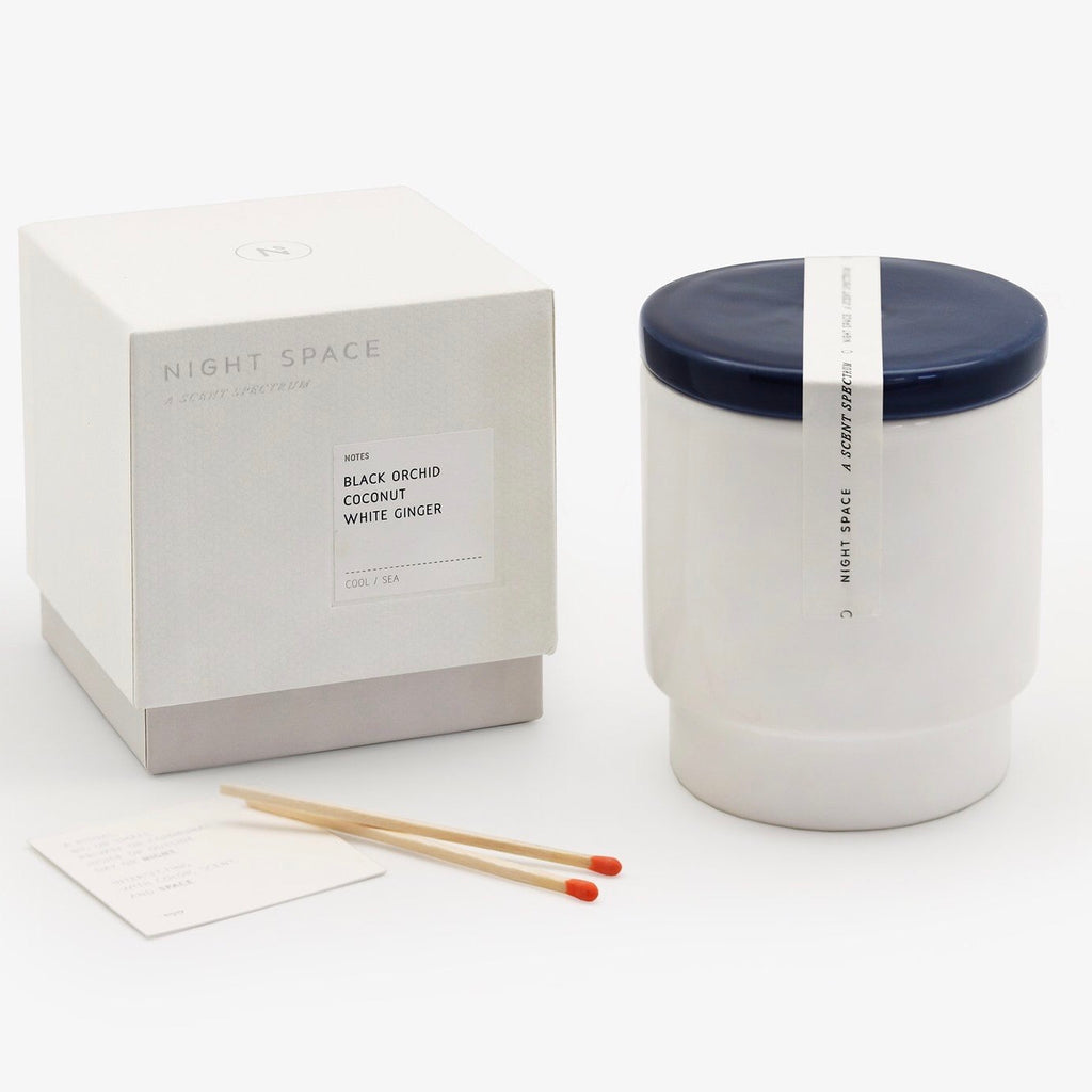 night space candles in reusable ceramic container