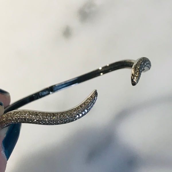 sterling silver diamond hinges cuff bracelet