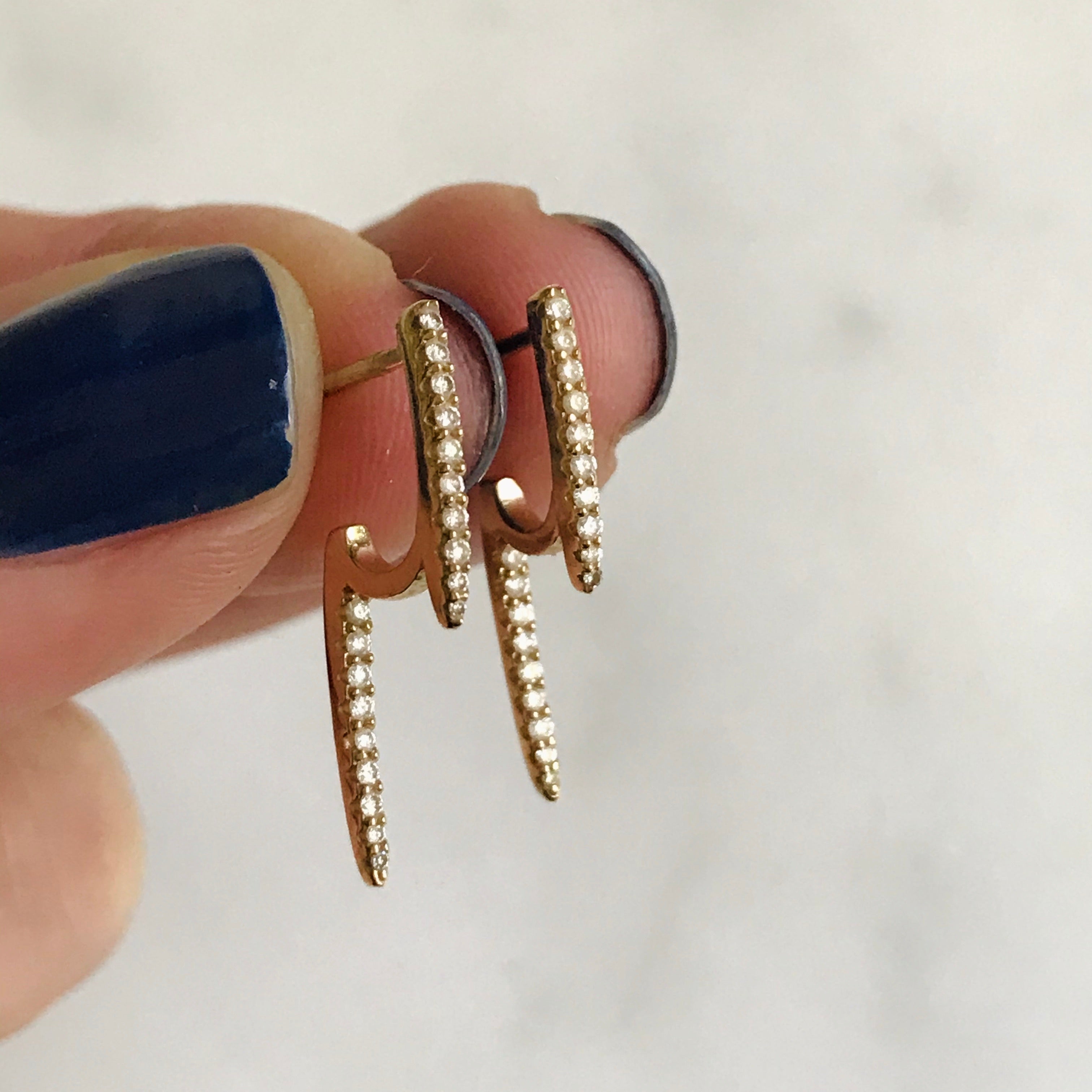 diamond step ladder earrings