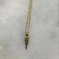 diamond dagger necklace in 14k rose or yellow gold