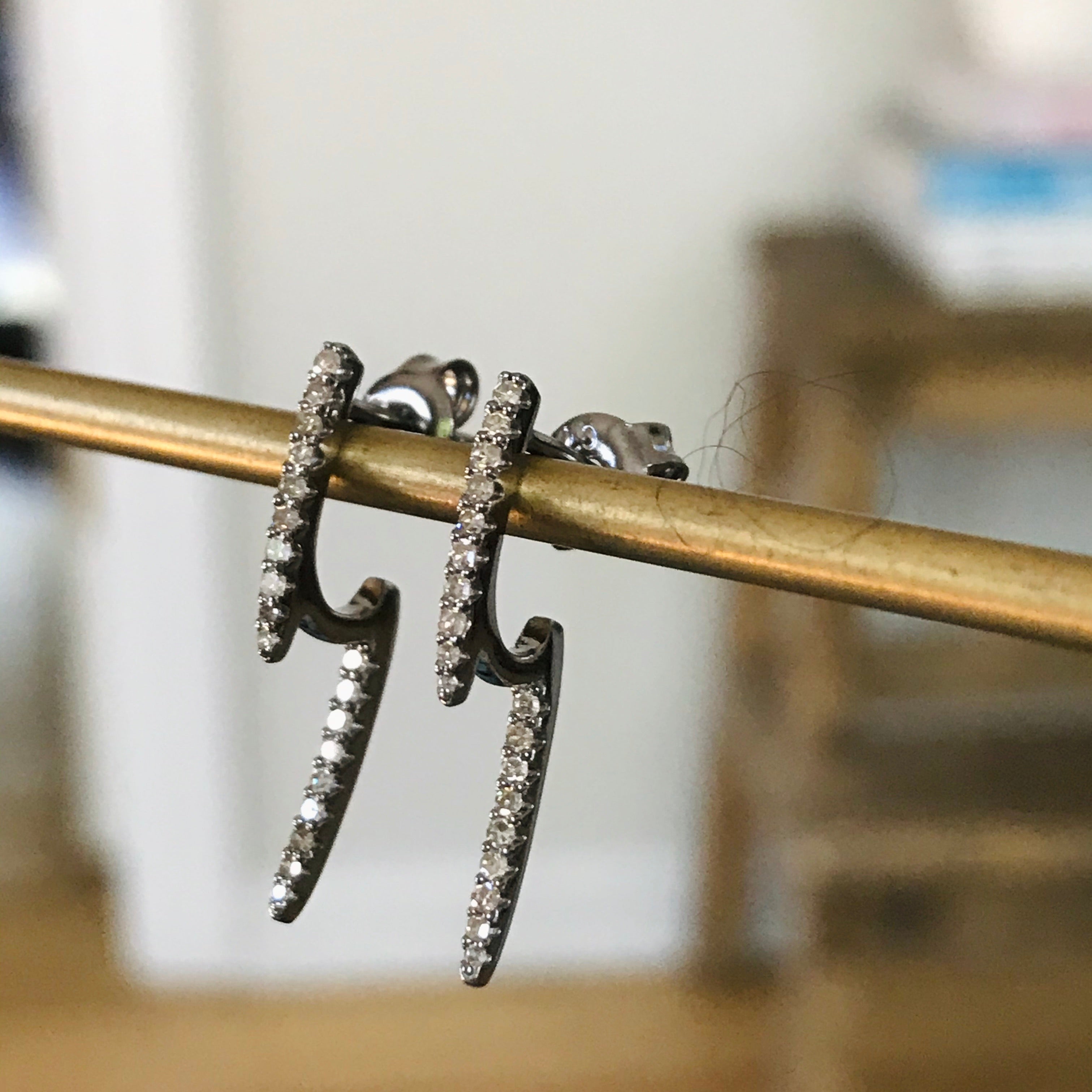 diamond step ladder earrings