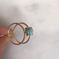 18k australian lightening ridge opal parallel path ring