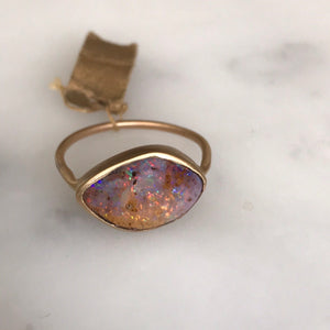 australian boulder opal set in 14k gold