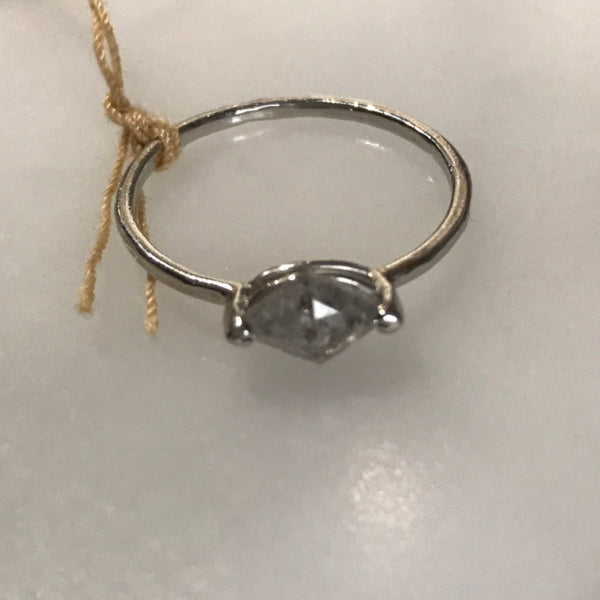 platinum salt + pepper horizontal diamond ring