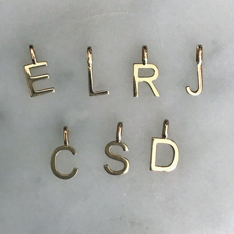 14k gold initial charms