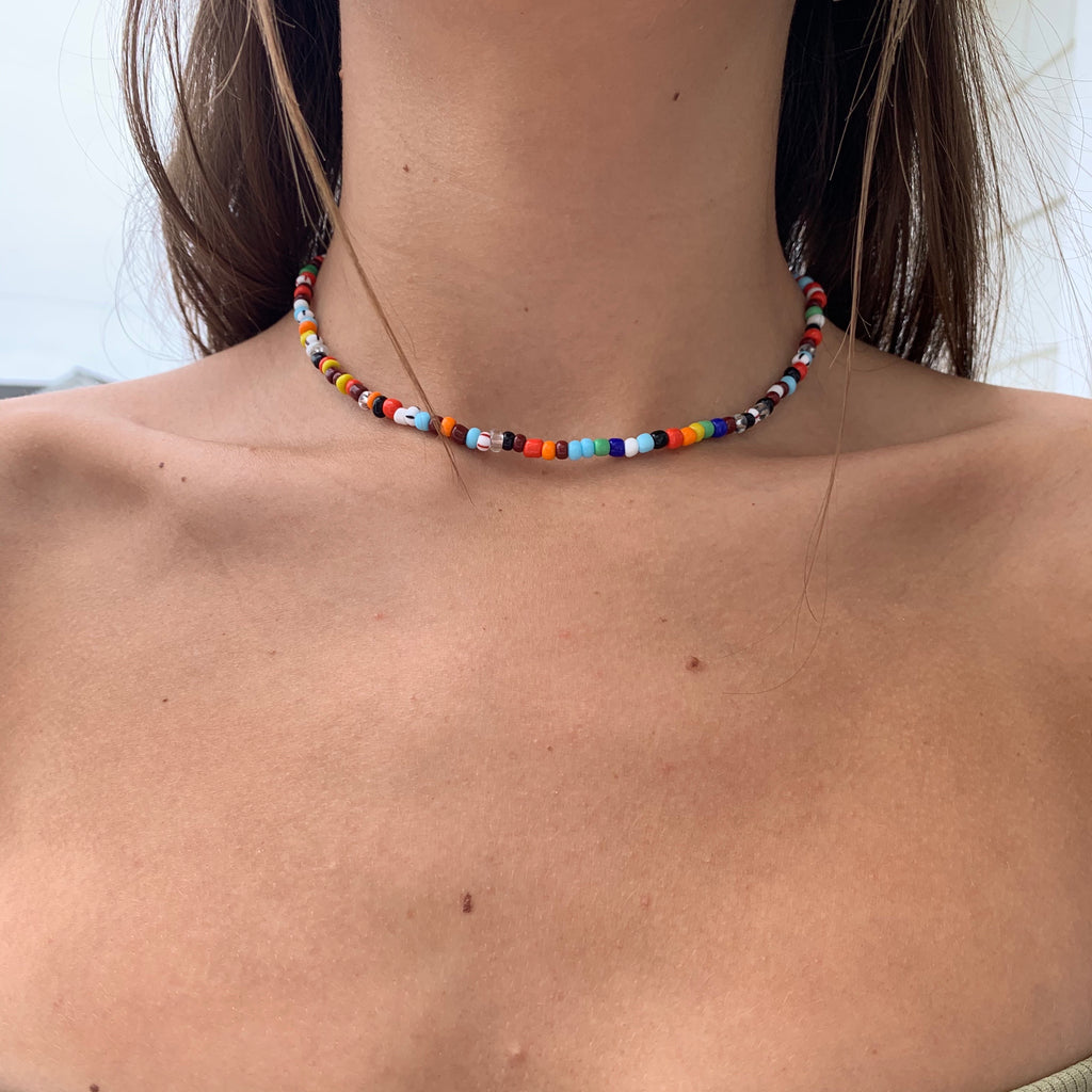 rainbow beaded necklace
