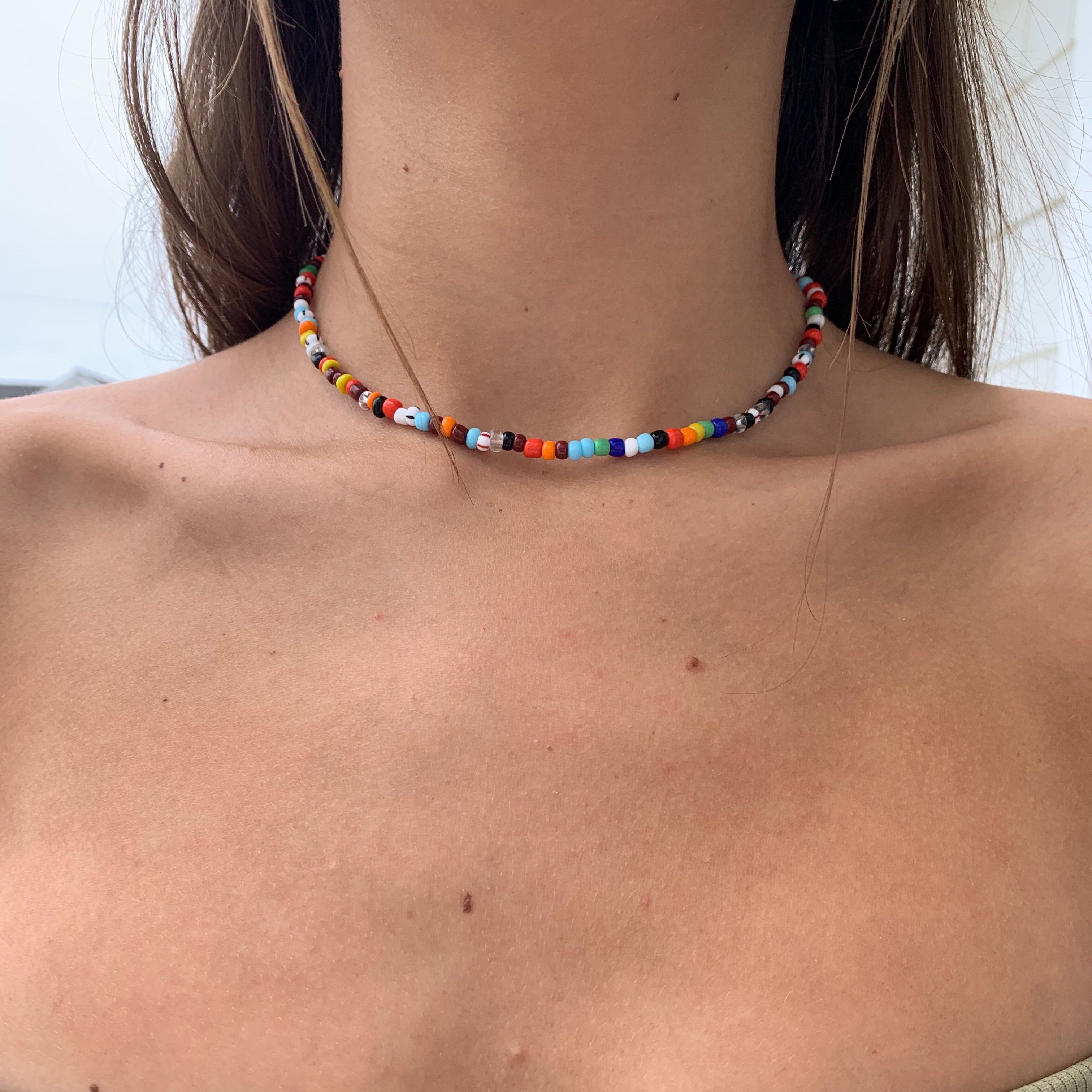 rainbow beaded necklace