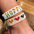 micro beaded pull string bracelet