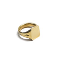 antique brass rectangle signet ring