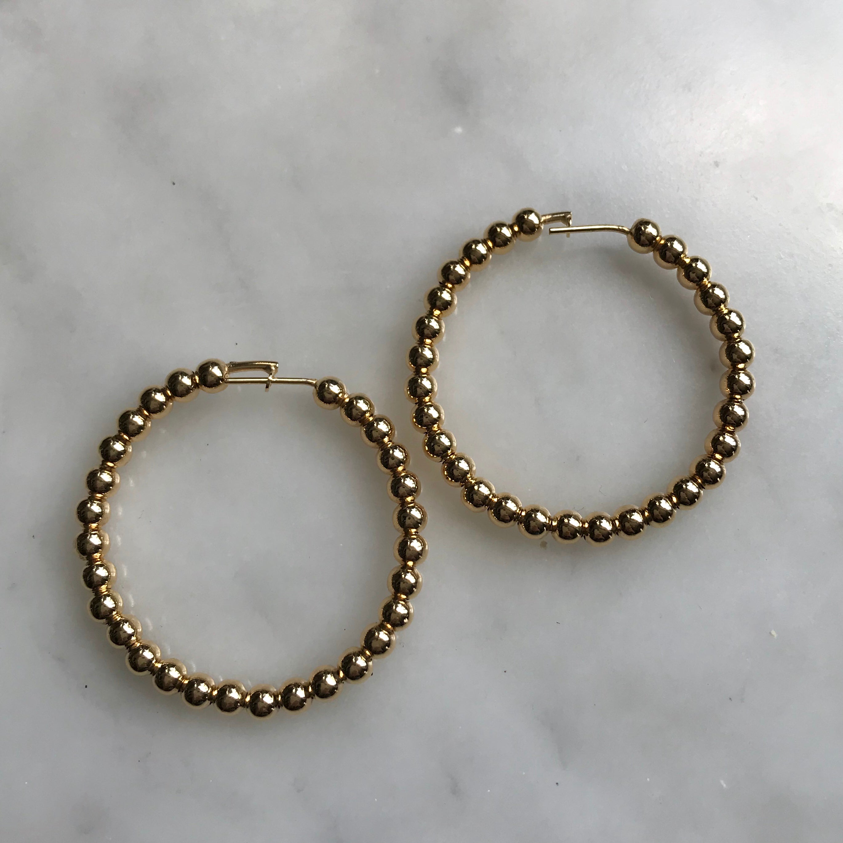 beaded ball hoop earrings