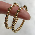 beaded ball hoop earrings